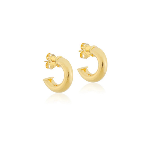 Petite Salerno Hoops - Brushed Gold
